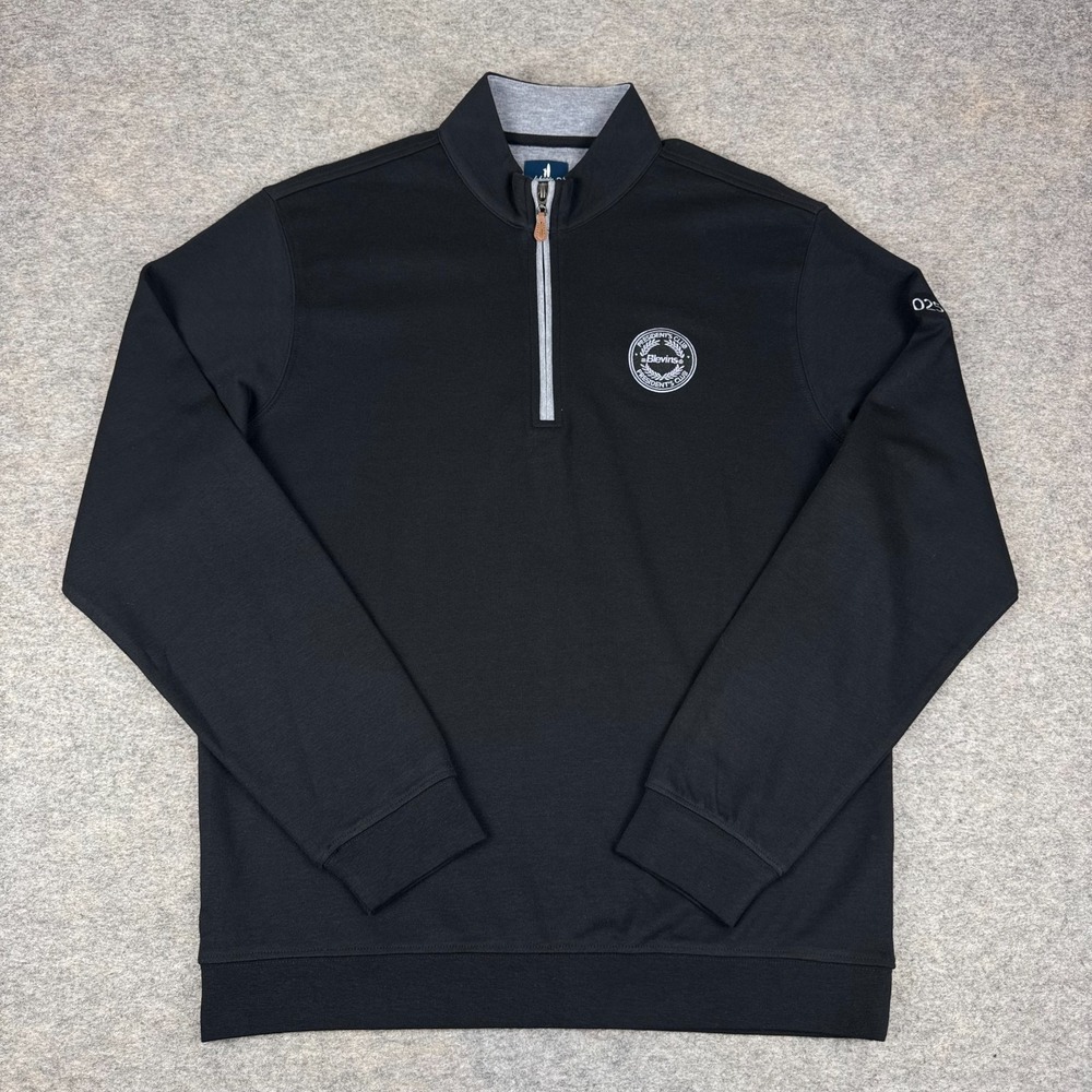 Johnnie-O Sully 1/4 Zip Pullover Blevins President's Club Black Mens Medium M